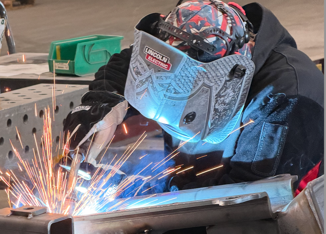 Kory Anderson and his team pouring molten iron at Anderson Foundries