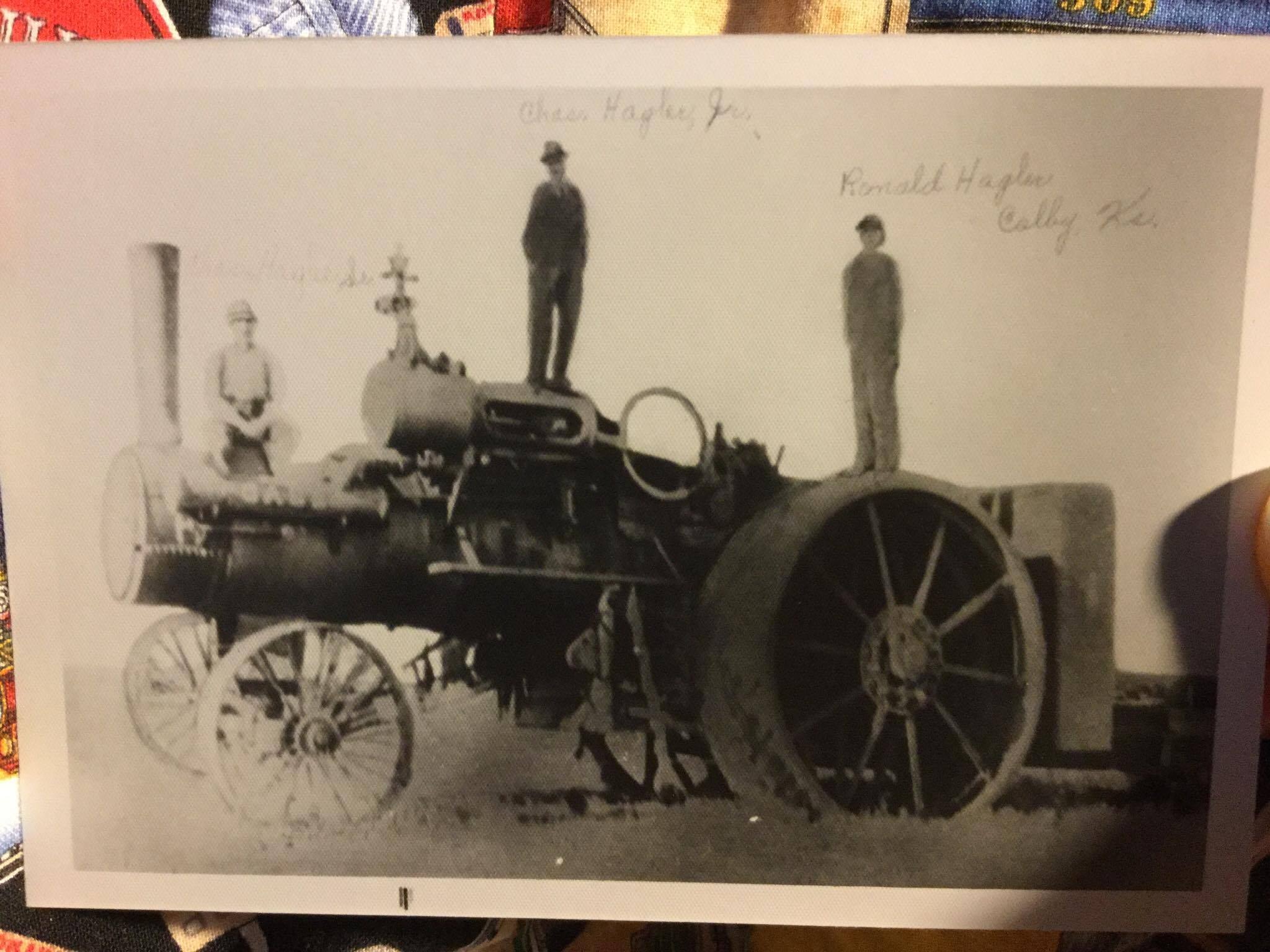 Historic photograph of the original 150 HP Case Road Locomotive, circa 1905